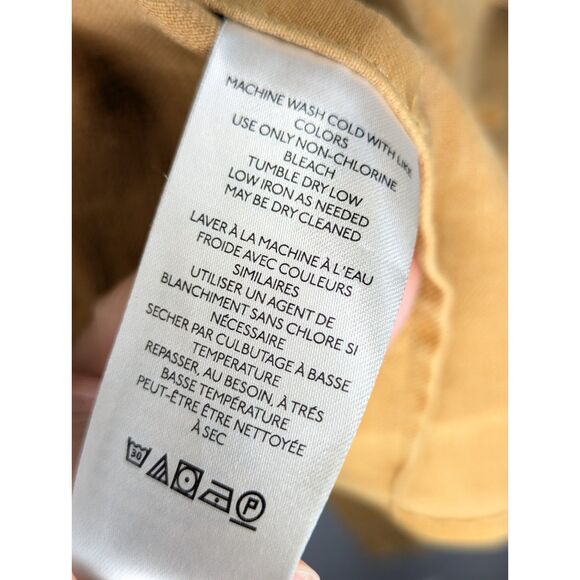 Anthropologie Vest Jacket Wms Sz XL Utility Crop Raw Hem Mustard Boho Capsule - Picture 7 of 7